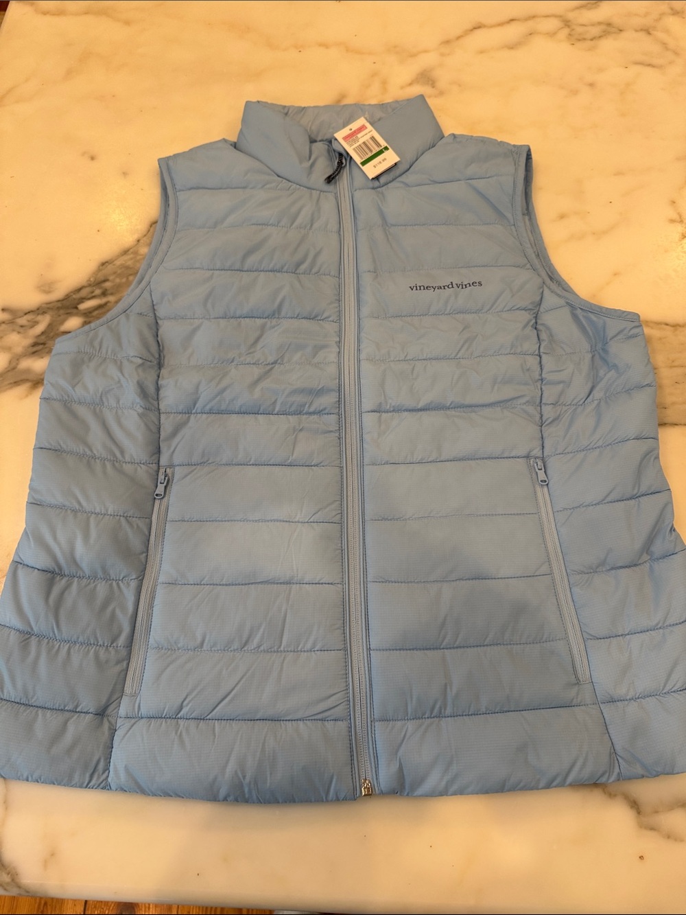 Vineyard Vines Pastel Blue Quilted Puffer Vest